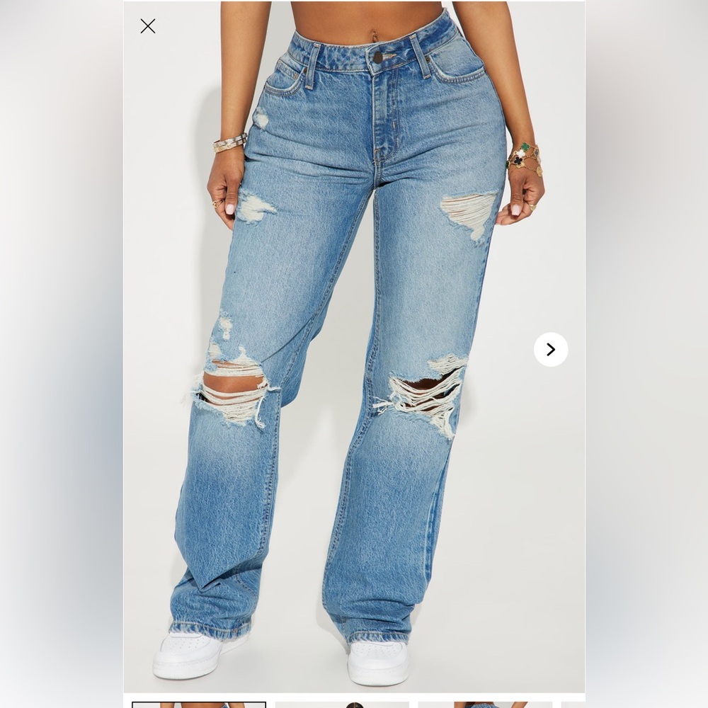 Ripped Blue Wash Jeans